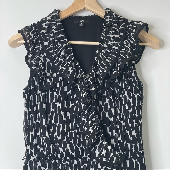 JBS Chiffon Midi Dress Size 6 Flirty Ruffles Whimsygoth Whimsical Y2K 90s Multi - Picture 2 of 11